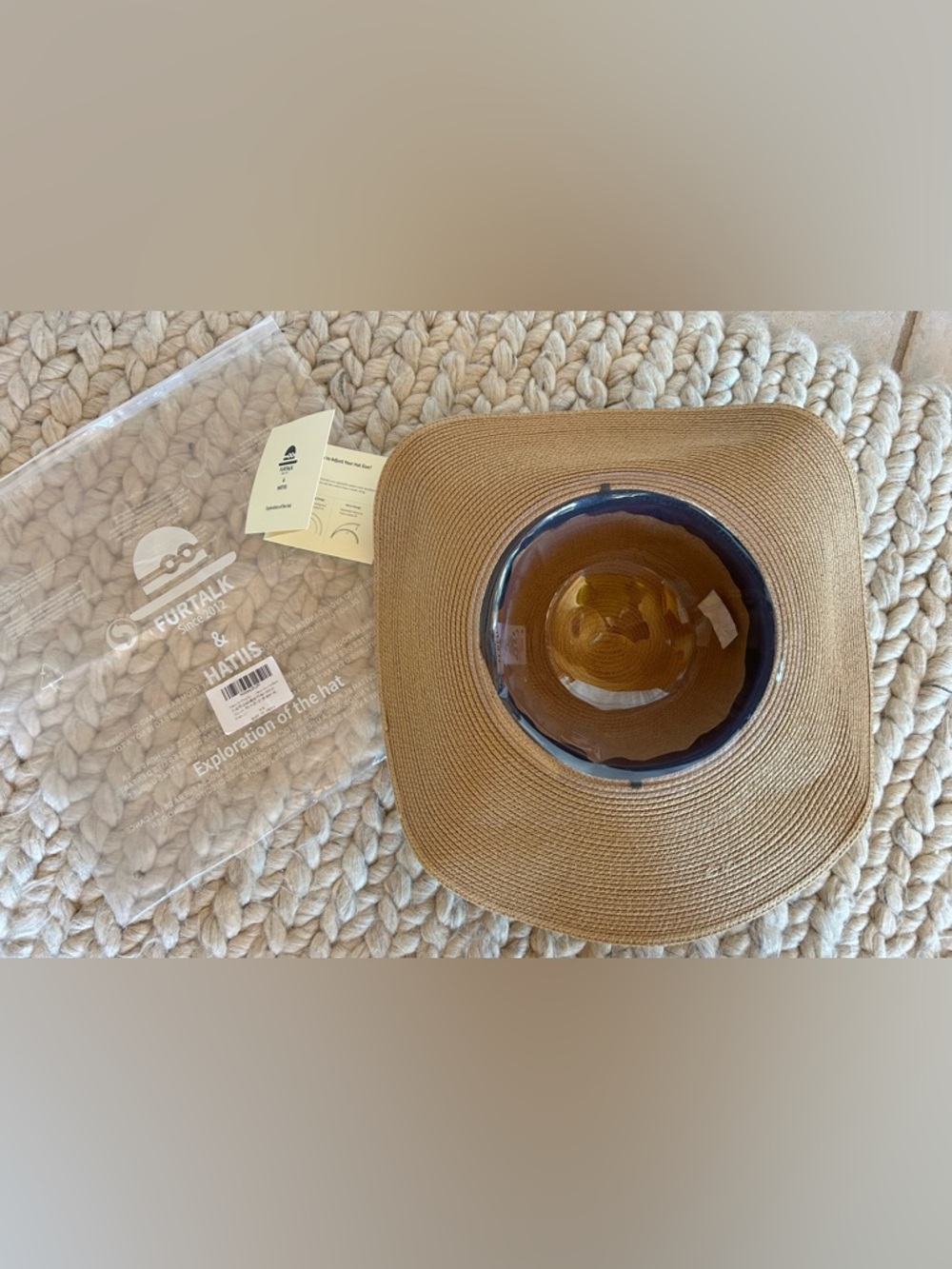 Women’s Furtalk Wide Brim Foldable Sun Straw Khaki Hat Adjustable L Large UPF - Picture 4 of 12